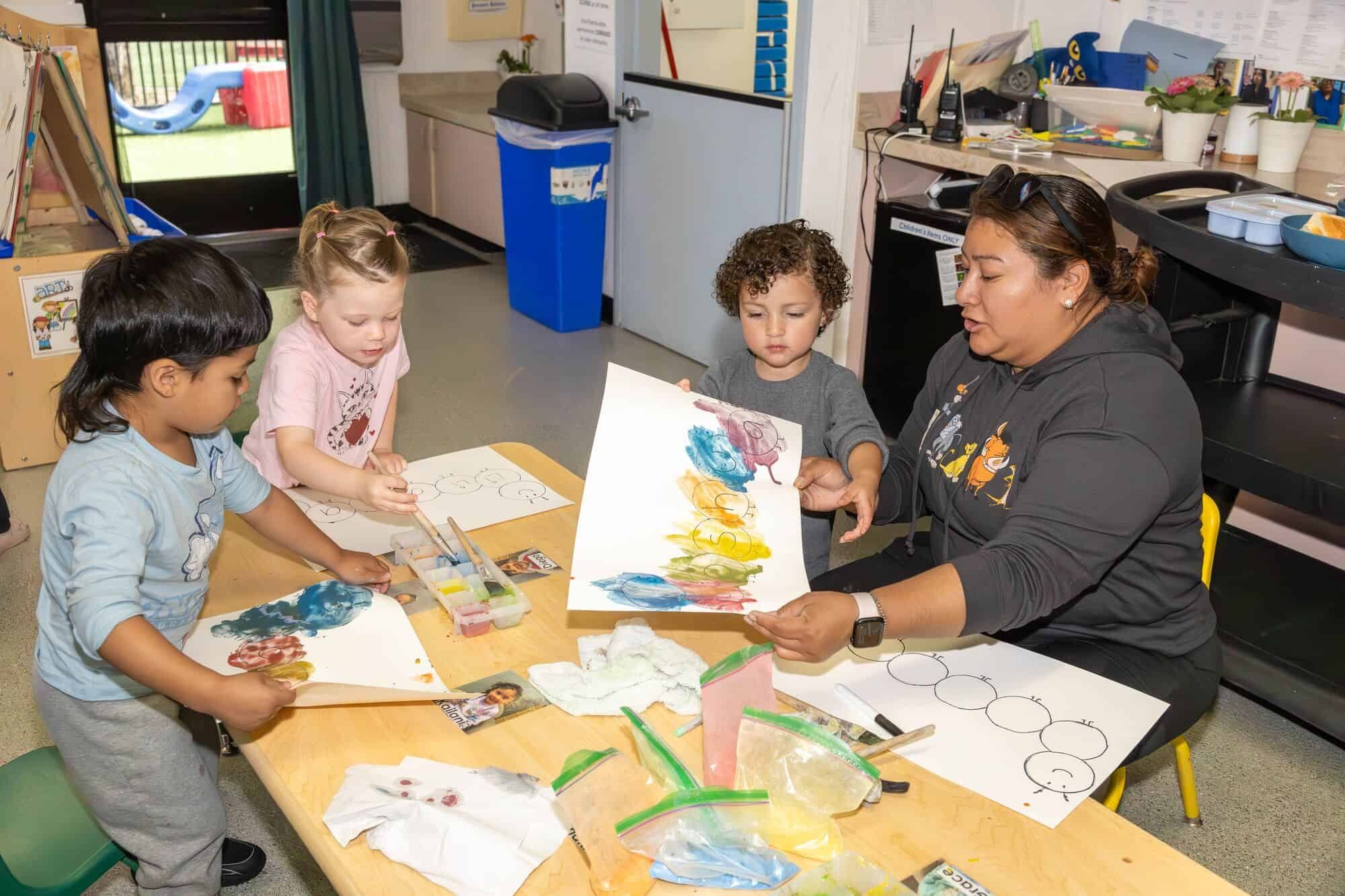 Preschool children painting at RCCDP