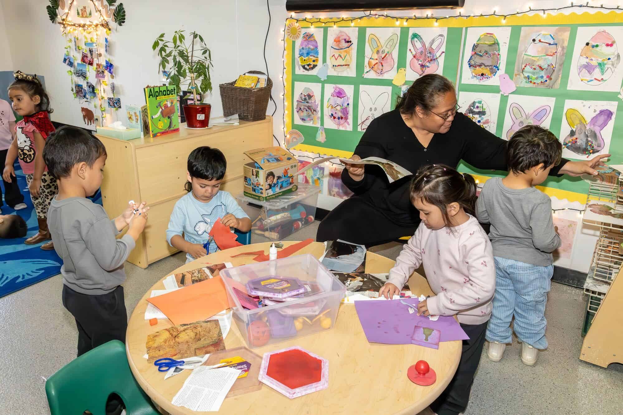 Children doing crafts at RCCDP